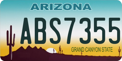 AZ license plate ABS7355