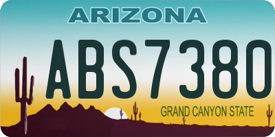 AZ license plate ABS7380