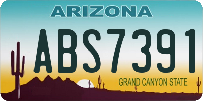 AZ license plate ABS7391