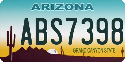 AZ license plate ABS7398