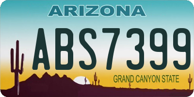 AZ license plate ABS7399