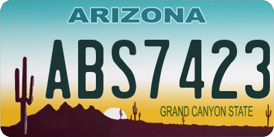AZ license plate ABS7423