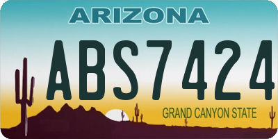 AZ license plate ABS7424