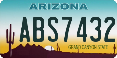 AZ license plate ABS7432
