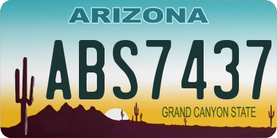AZ license plate ABS7437