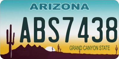 AZ license plate ABS7438