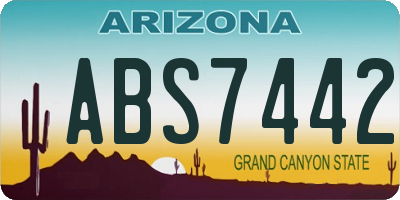 AZ license plate ABS7442