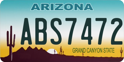 AZ license plate ABS7472