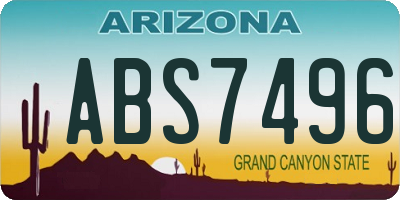 AZ license plate ABS7496