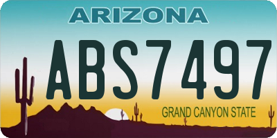 AZ license plate ABS7497