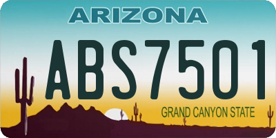 AZ license plate ABS7501