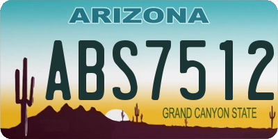 AZ license plate ABS7512
