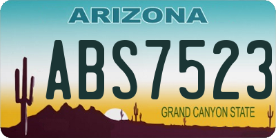 AZ license plate ABS7523