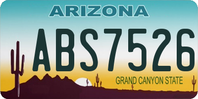 AZ license plate ABS7526