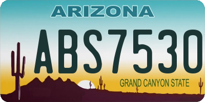 AZ license plate ABS7530
