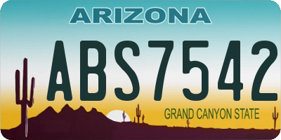 AZ license plate ABS7542