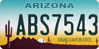 AZ license plate ABS7543