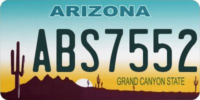 AZ license plate ABS7552