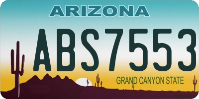 AZ license plate ABS7553
