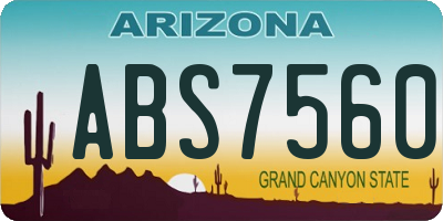AZ license plate ABS7560