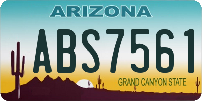 AZ license plate ABS7561