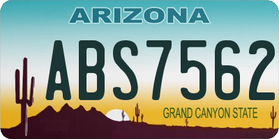 AZ license plate ABS7562