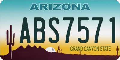 AZ license plate ABS7571