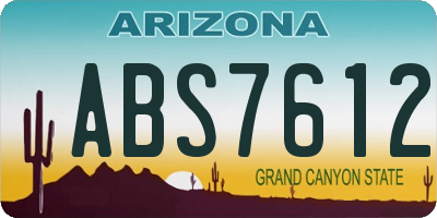 AZ license plate ABS7612
