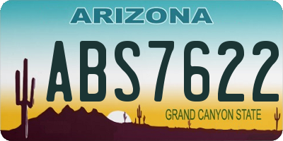 AZ license plate ABS7622
