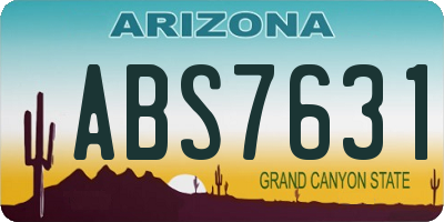 AZ license plate ABS7631
