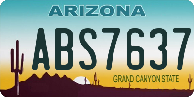 AZ license plate ABS7637