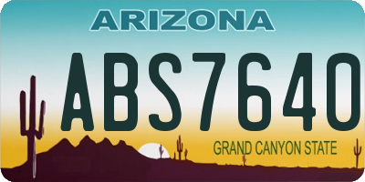 AZ license plate ABS7640