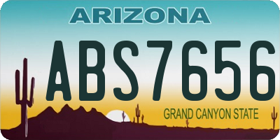 AZ license plate ABS7656