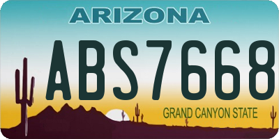 AZ license plate ABS7668