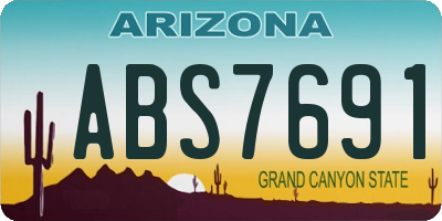 AZ license plate ABS7691