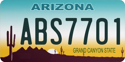 AZ license plate ABS7701