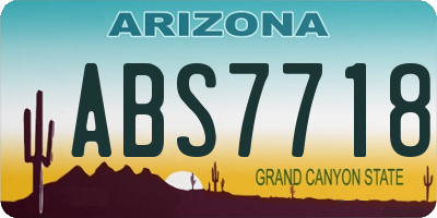 AZ license plate ABS7718