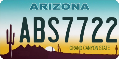 AZ license plate ABS7722