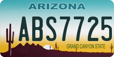 AZ license plate ABS7725