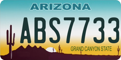 AZ license plate ABS7733