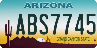 AZ license plate ABS7745