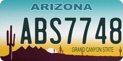 AZ license plate ABS7748