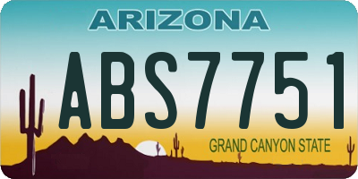 AZ license plate ABS7751