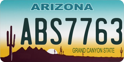 AZ license plate ABS7763