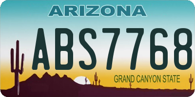 AZ license plate ABS7768