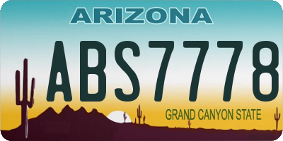 AZ license plate ABS7778