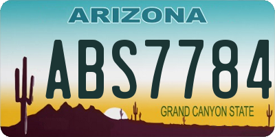 AZ license plate ABS7784