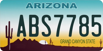 AZ license plate ABS7785