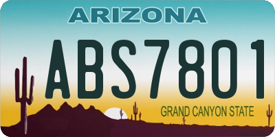 AZ license plate ABS7801