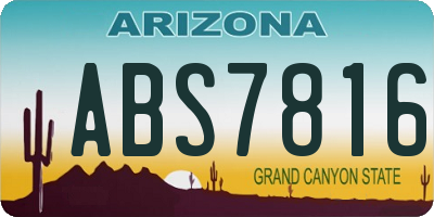 AZ license plate ABS7816